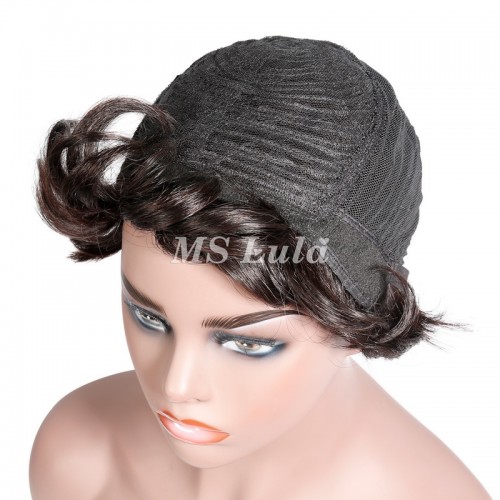 Natural Color Pixie Cut Human Hair Wig Machine-made Wig for Women | Human Hair Wig | Lace Front